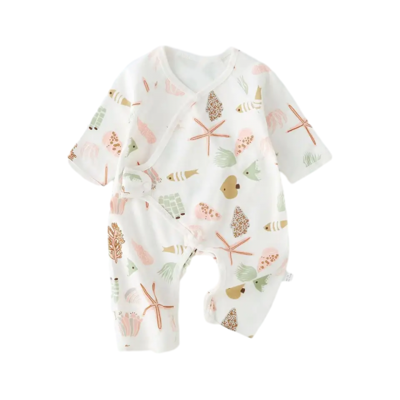 Baby diagonal jumpsuit crawling suit Baby crawling suit Long crawling suit  