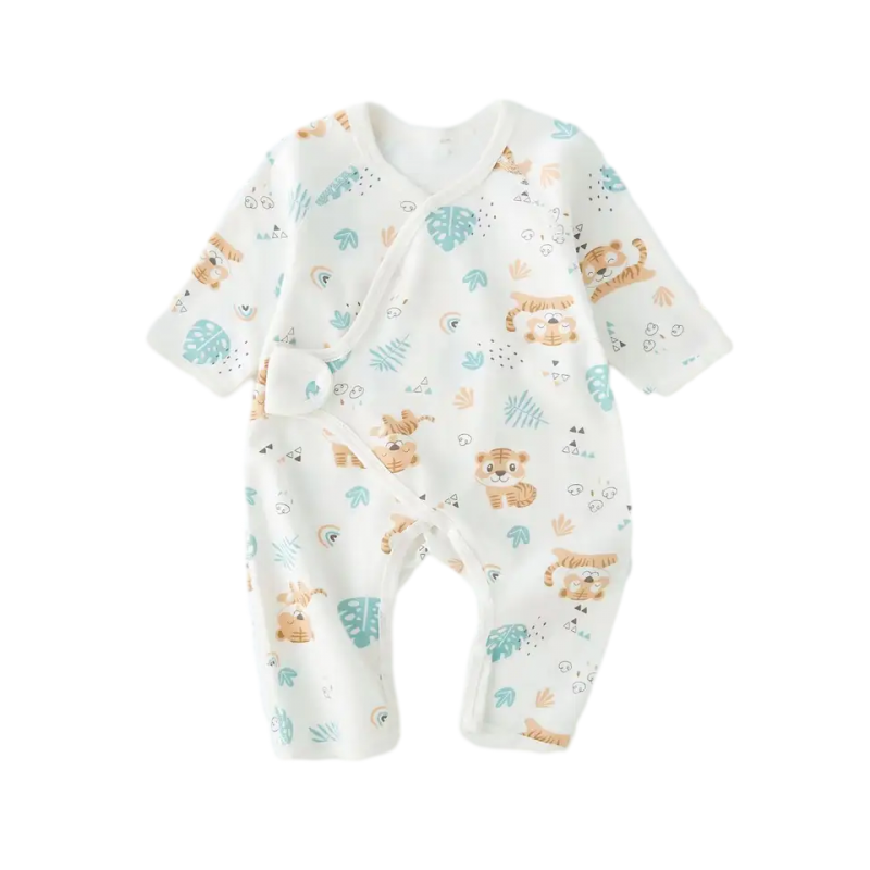 Baby diagonal jumpsuit crawling suit Baby crawling suit Long crawling suit  