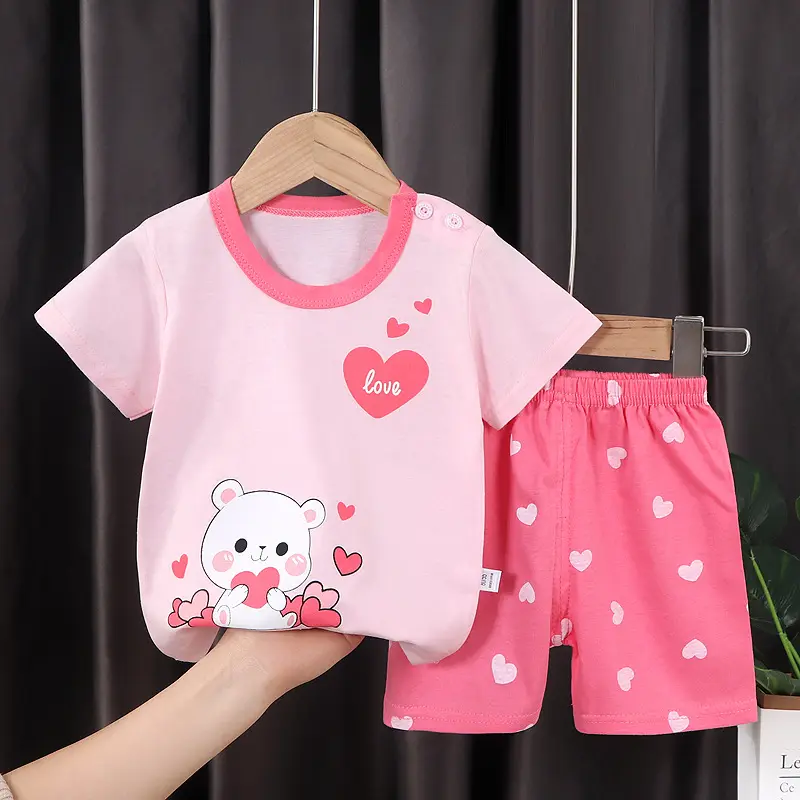 Baby girl clothing sets summer baby boy clothes  