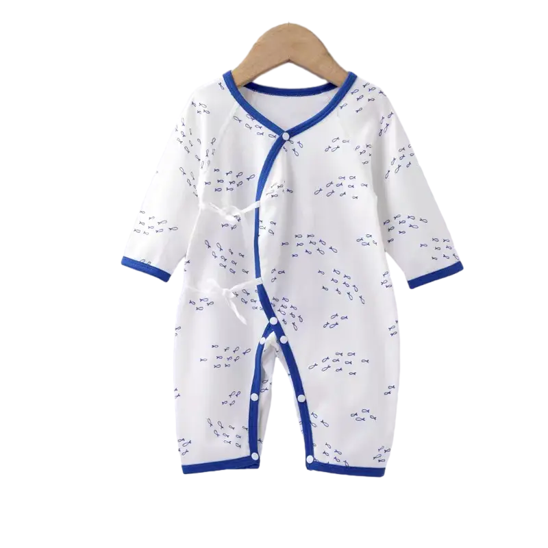 Baby diagonal jumpsuit crawling suit Baby crawling suit Long crawling suit  