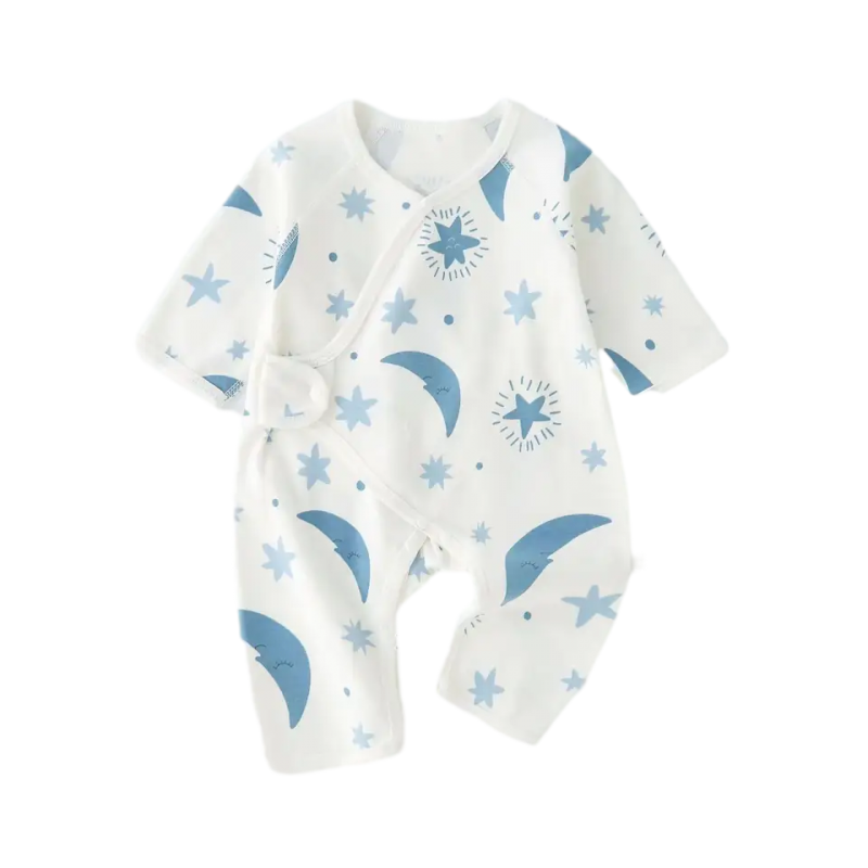 Baby diagonal jumpsuit crawling suit Baby crawling suit Long crawling suit  