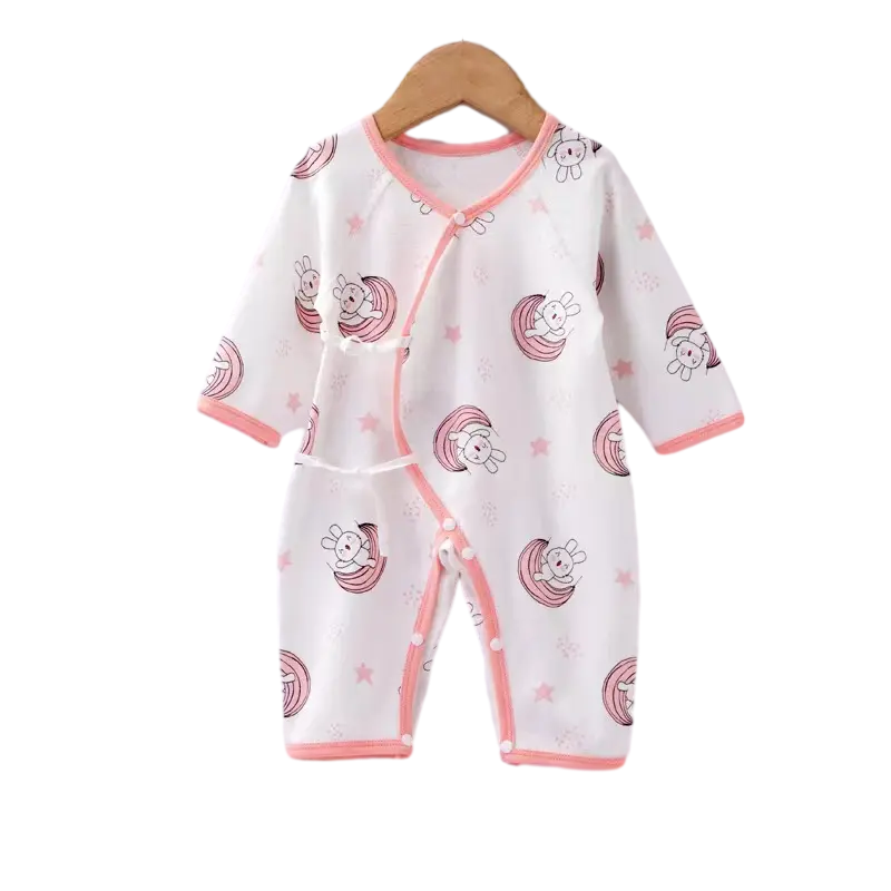Baby diagonal jumpsuit crawling suit Baby crawling suit Long crawling suit  