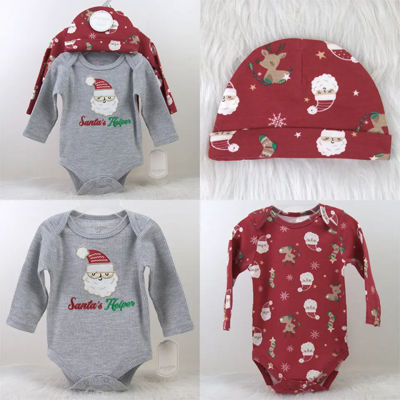 Cute Printed Baby Boy's and Girls' Cotton Clothing 3 pcs Sets Toddlers Long Sleeve Clothes