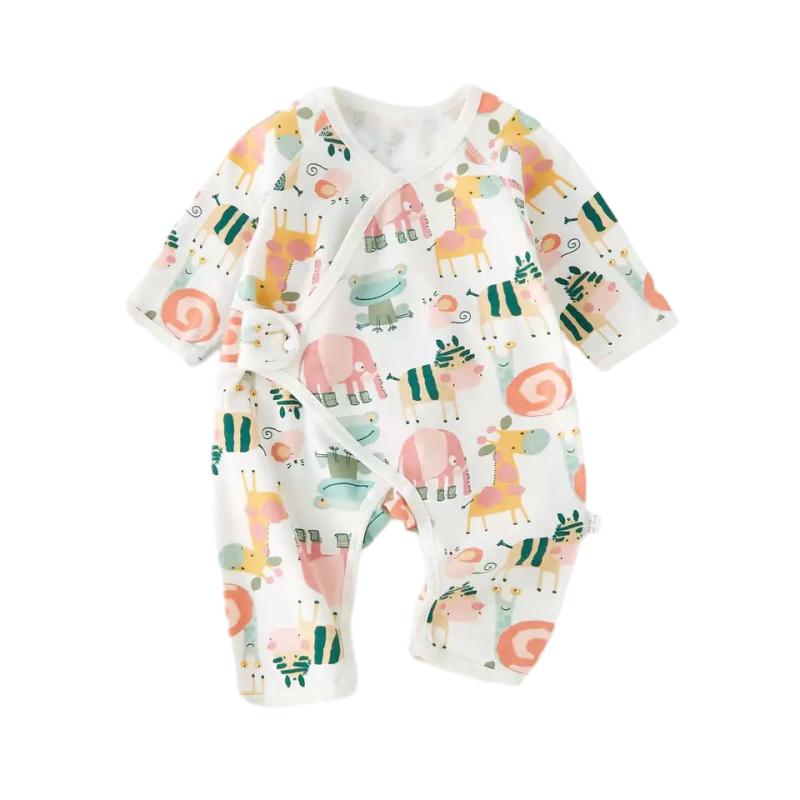 Baby diagonal jumpsuit crawling suit Baby crawling suit Long crawling suit  