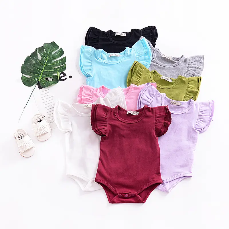 Baby girls creeper with wing sleeves