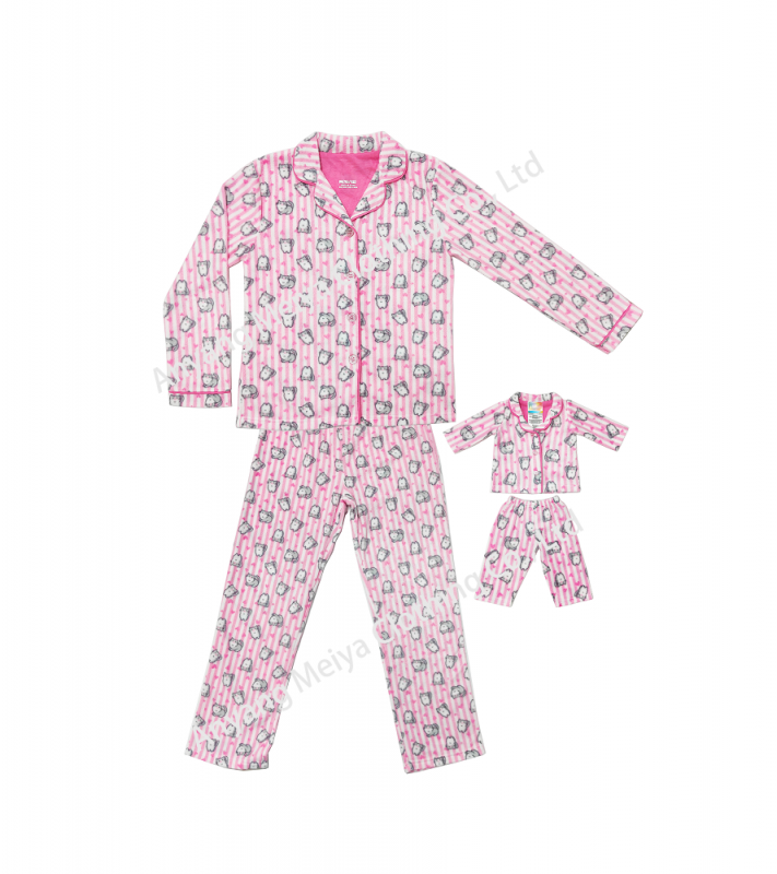 Girls coat pajamas 2pc set sleepwear sleep set doll