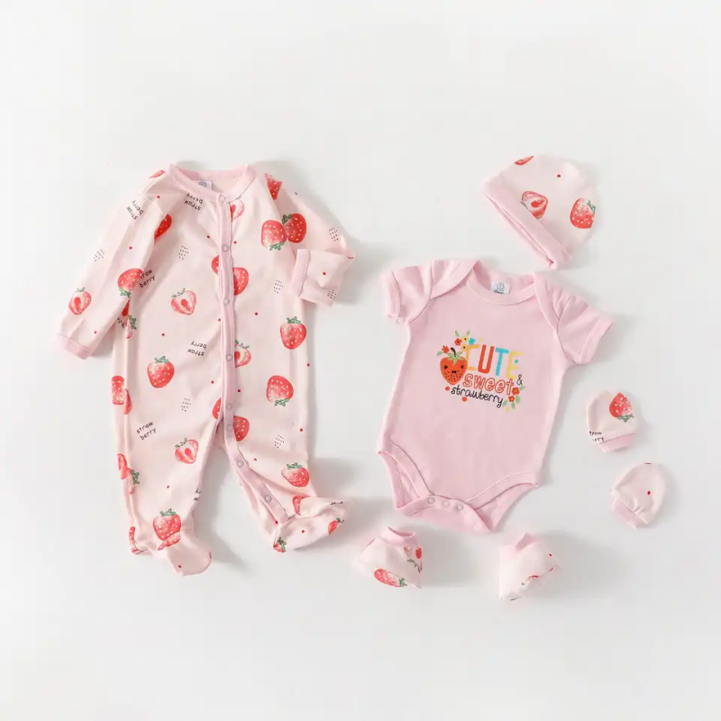Baby girls gift set with net bag baby 5pc set