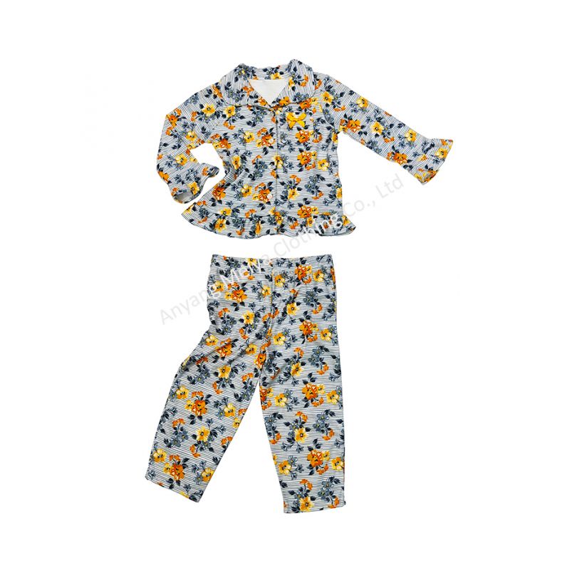 Girls coat pajamas 2pc set sleepwear